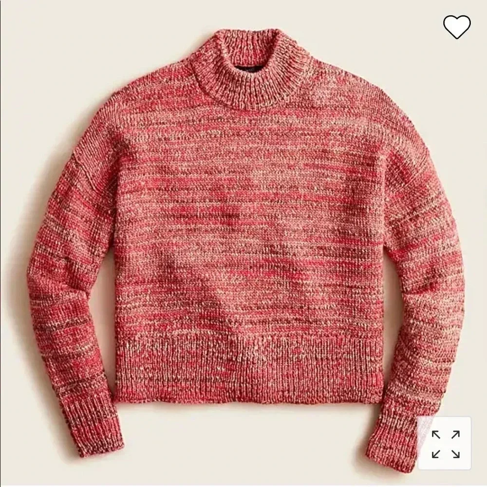 J. Crew Space Dye Mockneck Turtleneck Sweater Pink Size XS
